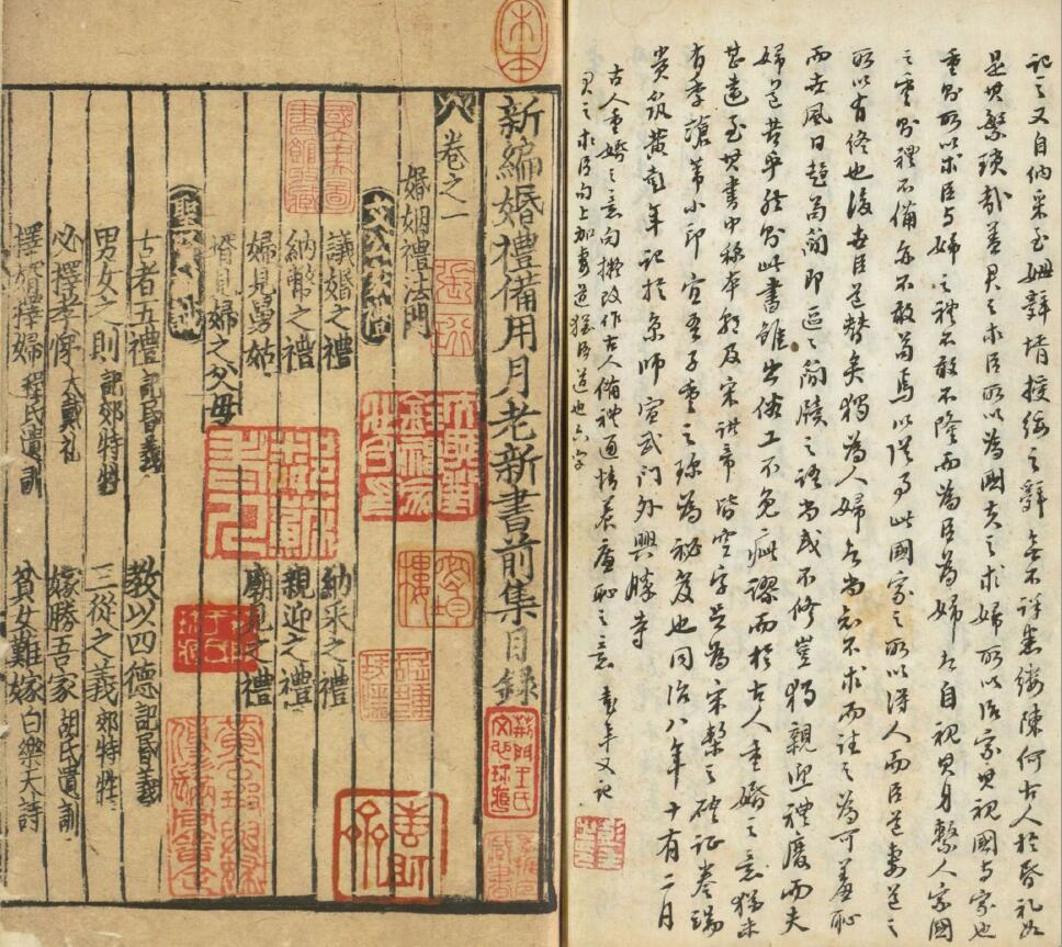 The first and second collections of “Newly Edited Wedding Spare Months Old and New Books” each have 12 volumes in the late Southern Song Dynasty. This is a collection of the National Library of Taipei.